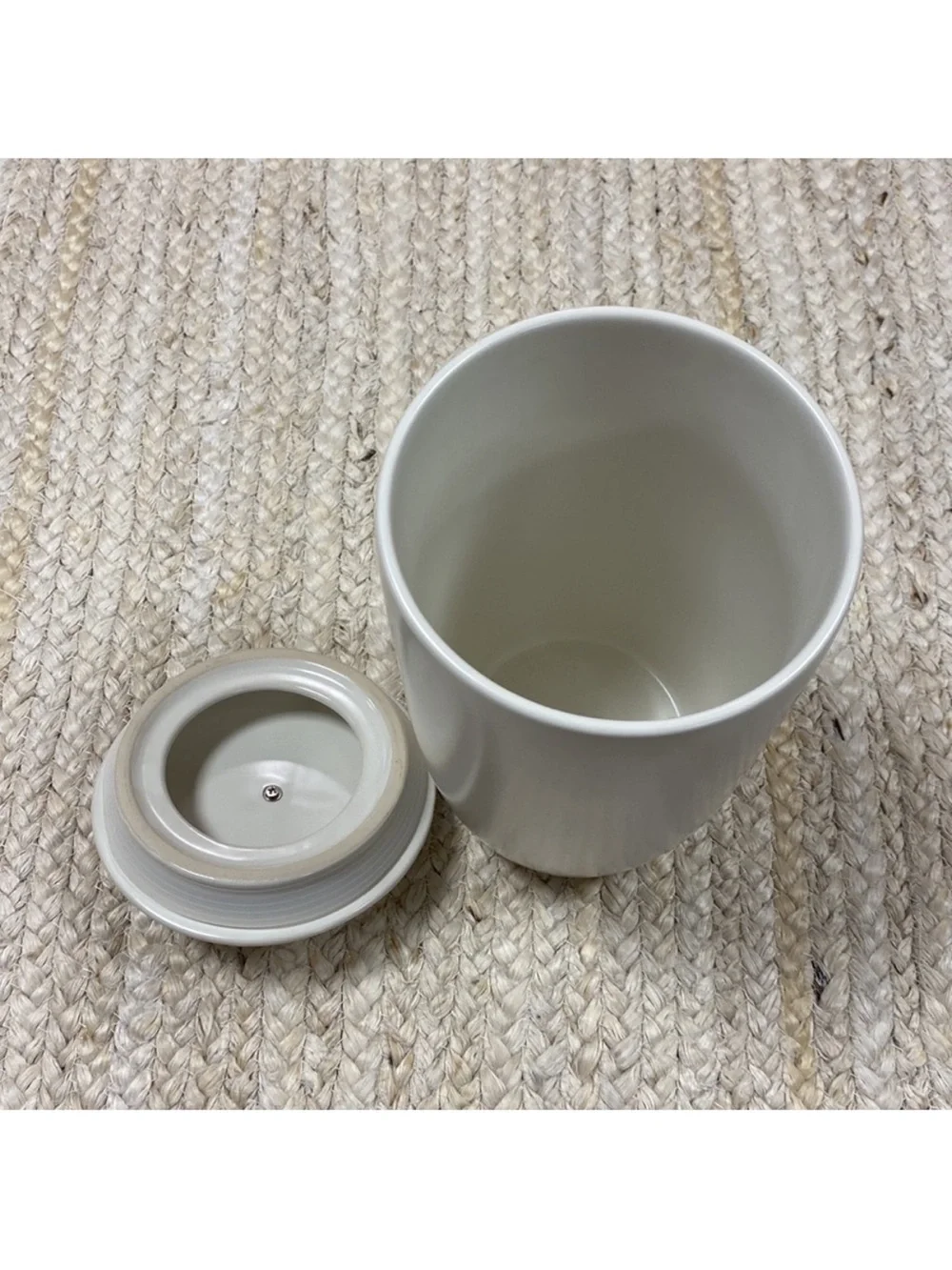 The Container Store Marie Kondo Cloud White Large Ceramic Bulk Canister